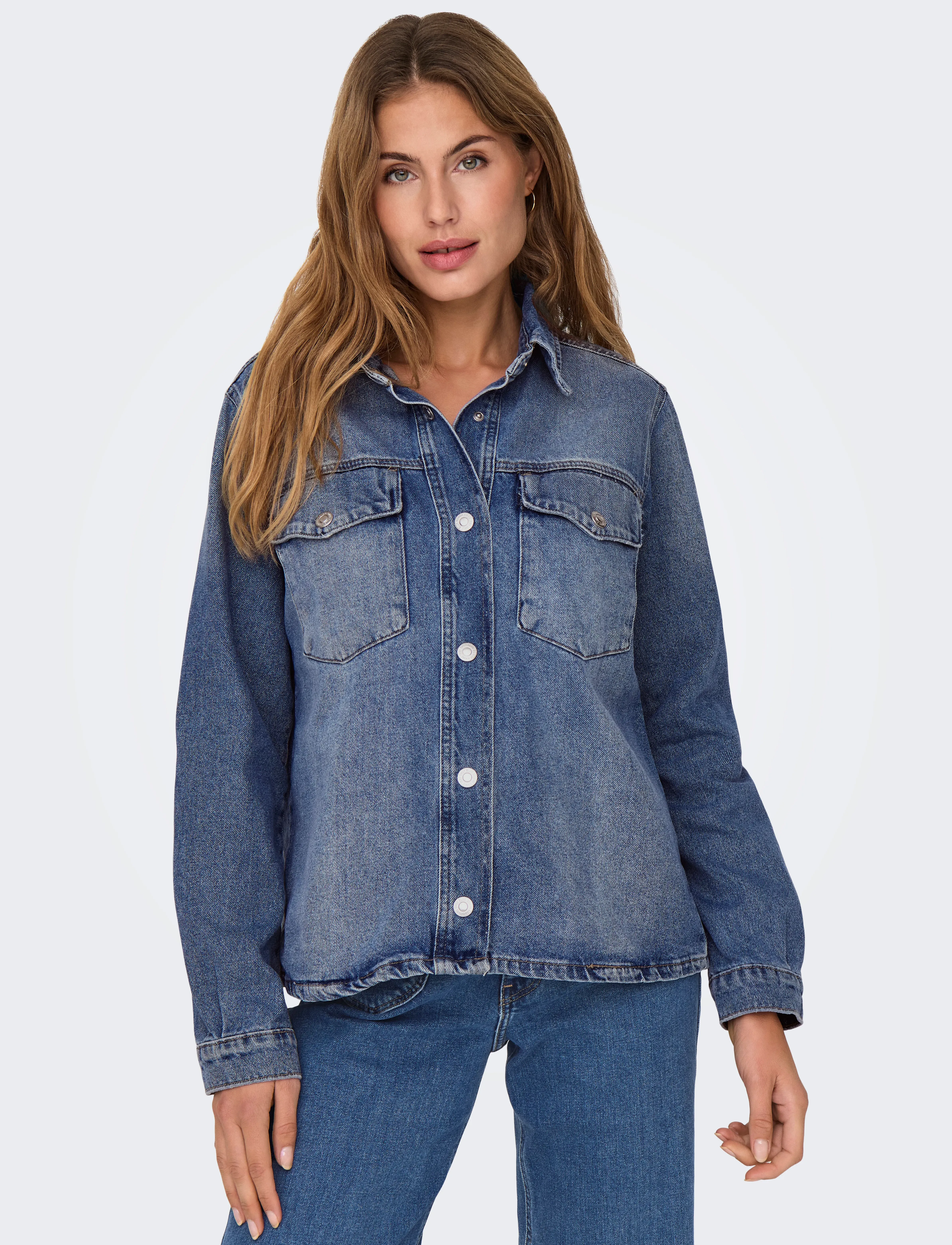 ONLY Onlella L/S Pocket Shirt Tai519 Dnm Noos skjortor dam – bild 5
