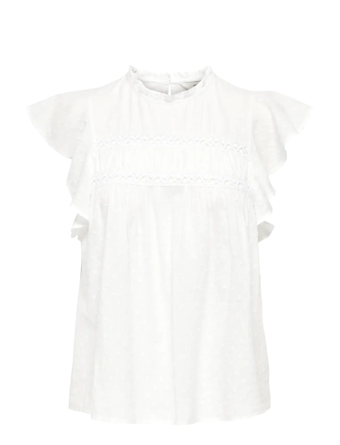 ONLY Onlkatti S/S Dobby Oberteil Wvn Noos Weiß - L - Damen