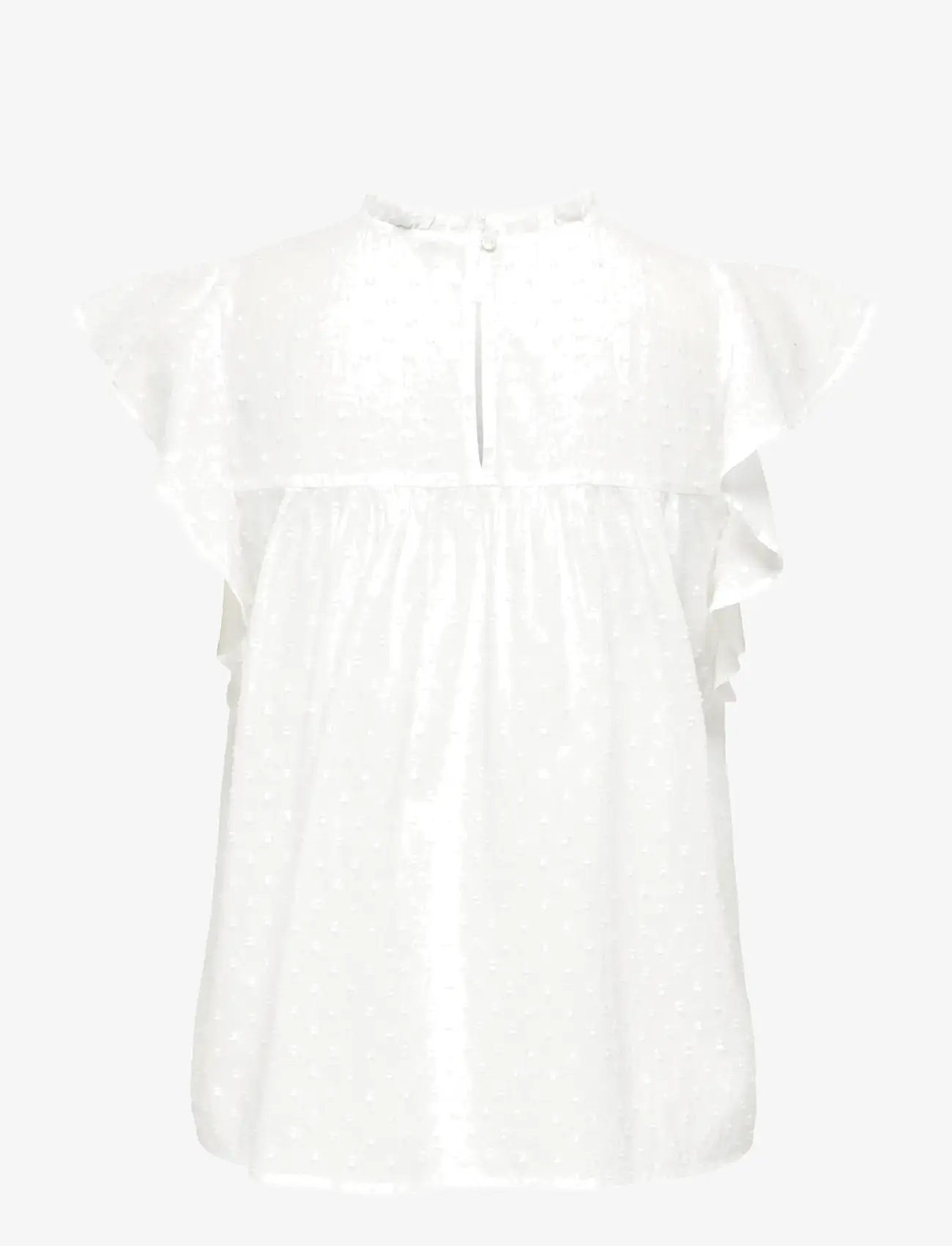 ONLY - ONLKATTI S/S DOBBY TOP WVN NOOS - kortærmede bluser - cloud dancer - 2