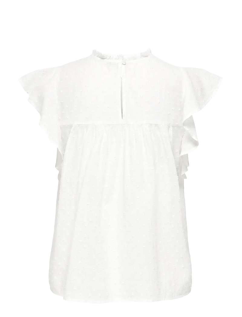 ONLY - ONLKATTI S/S DOBBY TOP WVN NOOS - kurzämlige blusen - cloud dancer - 2