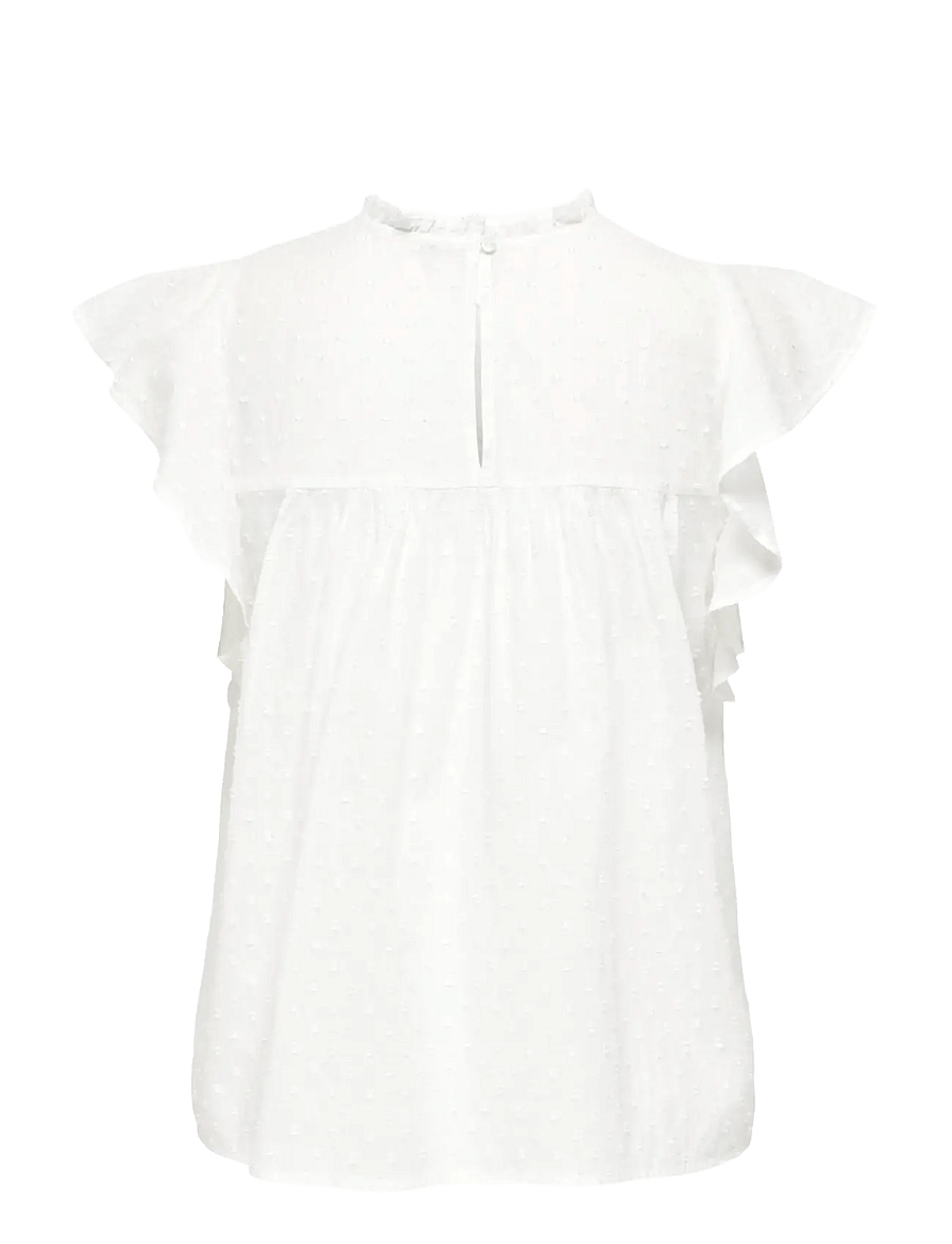 ONLY - ONLKATTI S/S DOBBY TOP WVN NOOS - kurzärmelige blusen - cloud dancer - 2