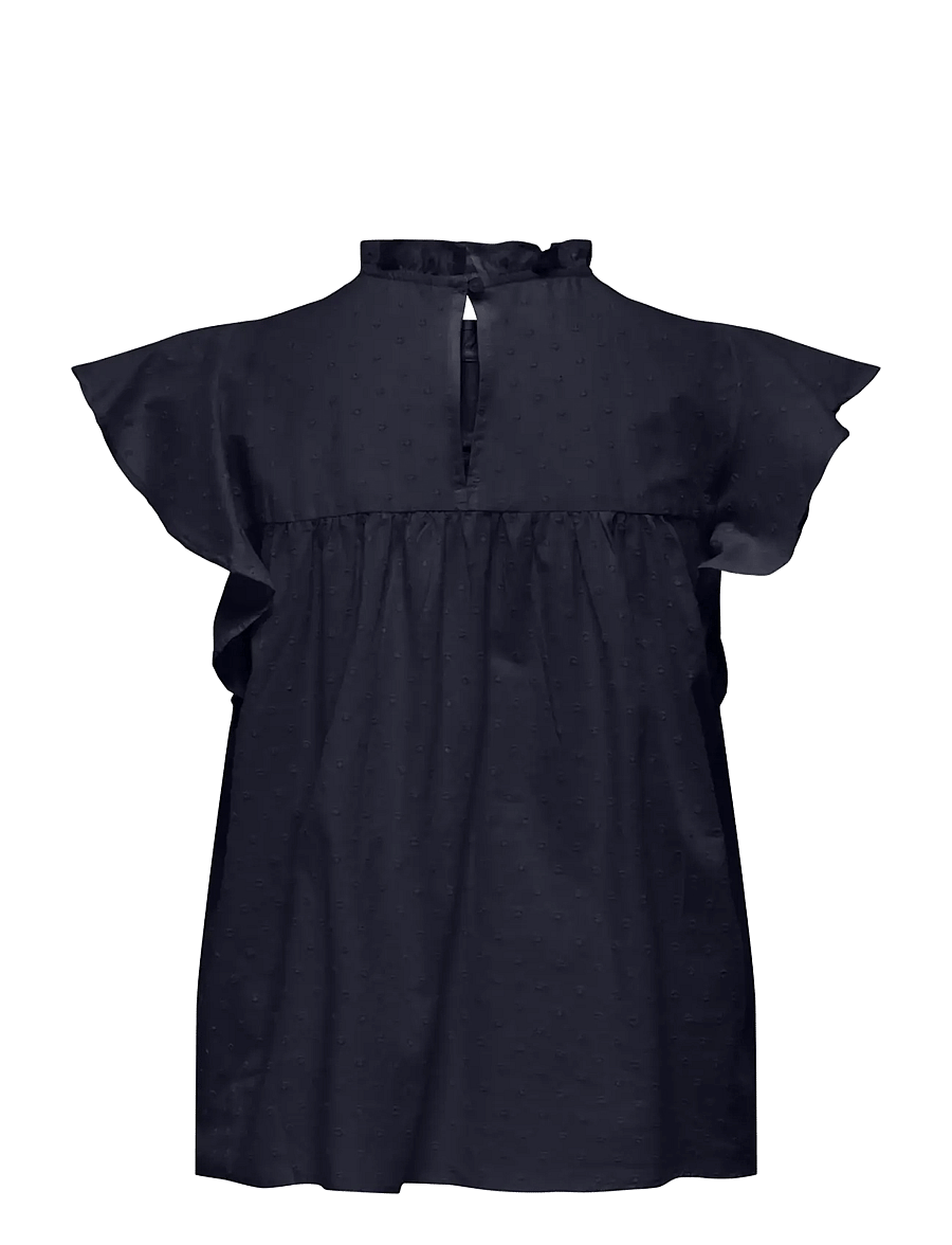ONLY - ONLKATTI S/S DOBBY TOP WVN NOOS - kurzärmelige blusen - night sky - 1