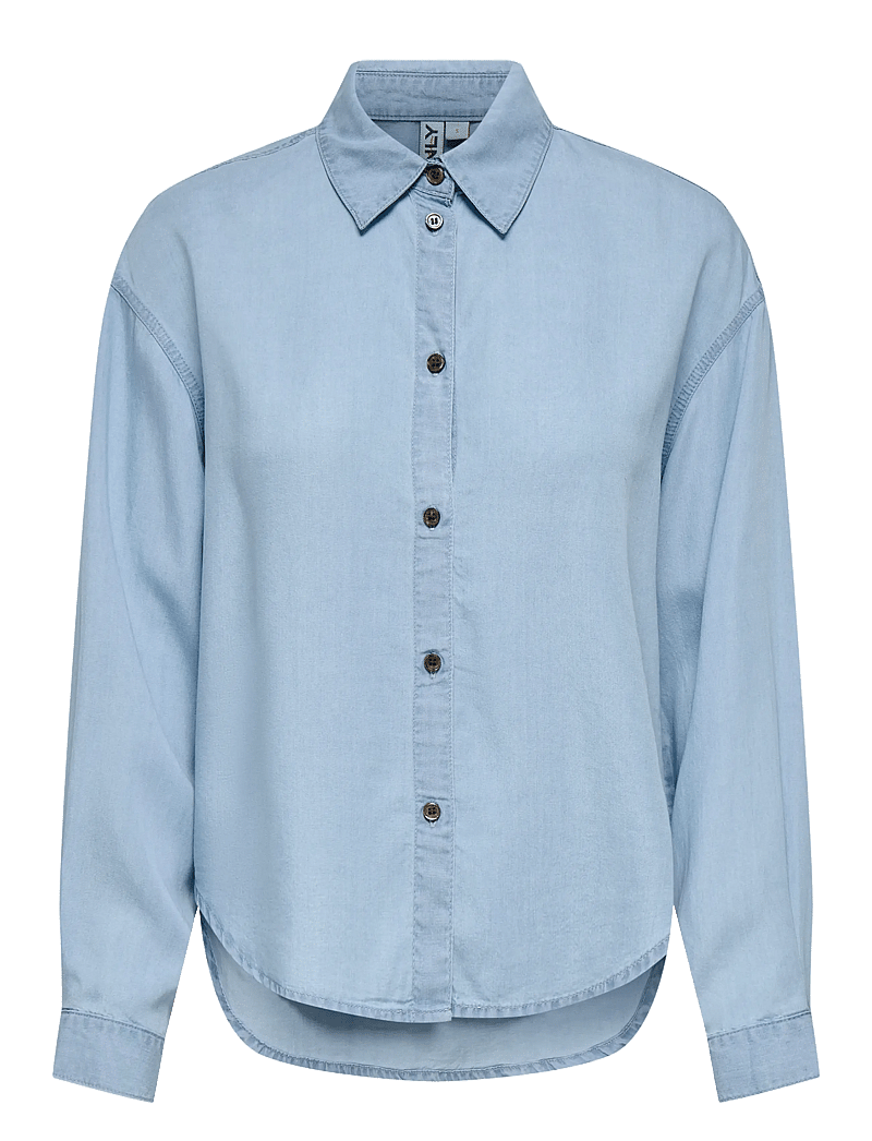 ONLY - ONLCHARIS LIFE LS SHIRT CC WVN - langärmlige hemden - light blue denim - 1