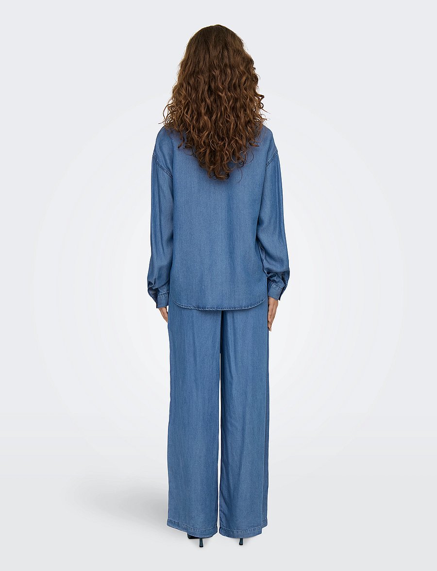 ONLY - ONLCHARIS LIFE LS SHIRT CC WVN - medium blue denim - 3