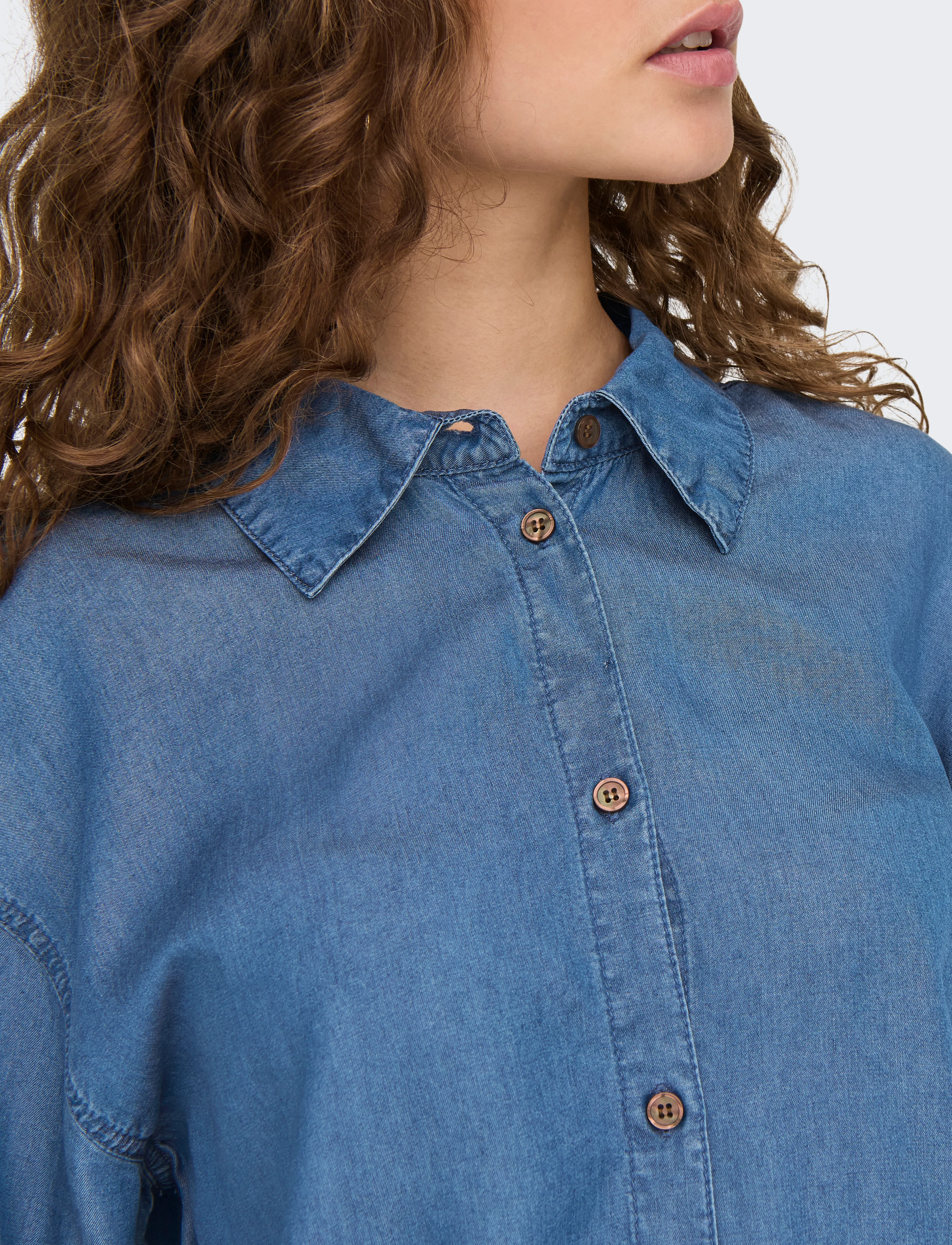 ONLY - ONLCHARIS LIFE LS SHIRT CC WVN - medium blue denim - 5