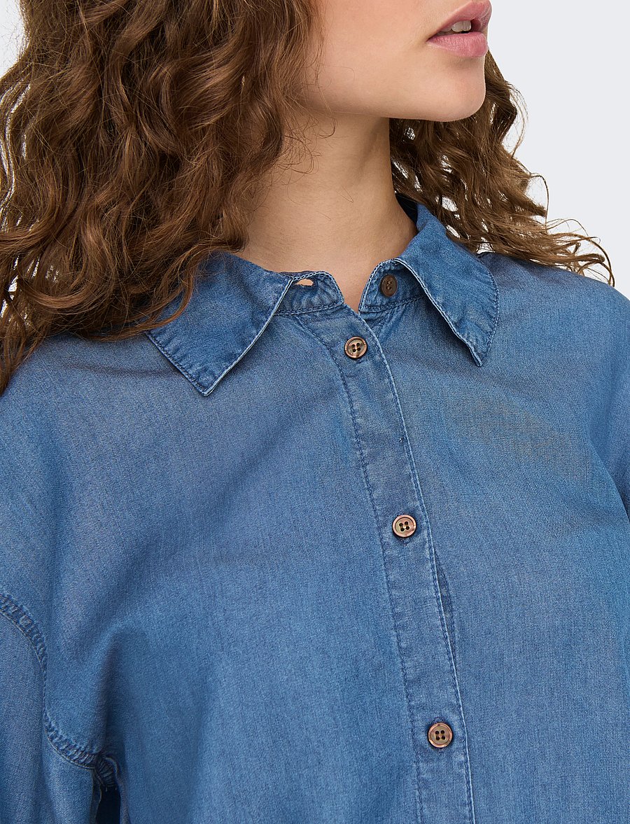 ONLY - ONLCHARIS LIFE LS SHIRT CC WVN - medium blue denim - 5