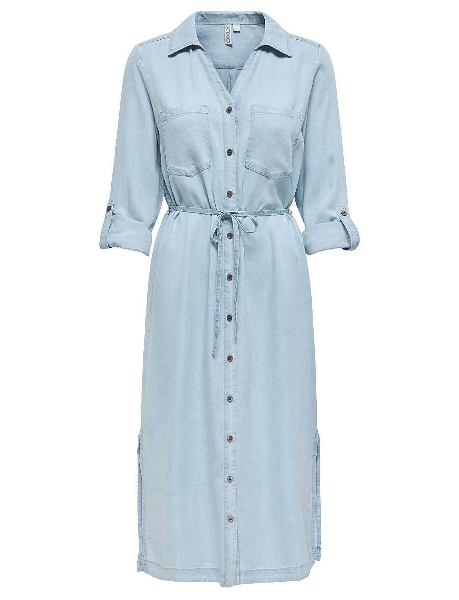 ONLY - ONLCHARIS LIFE LS BEL SHIRT DRESS CC WVN - light blue denim - 1