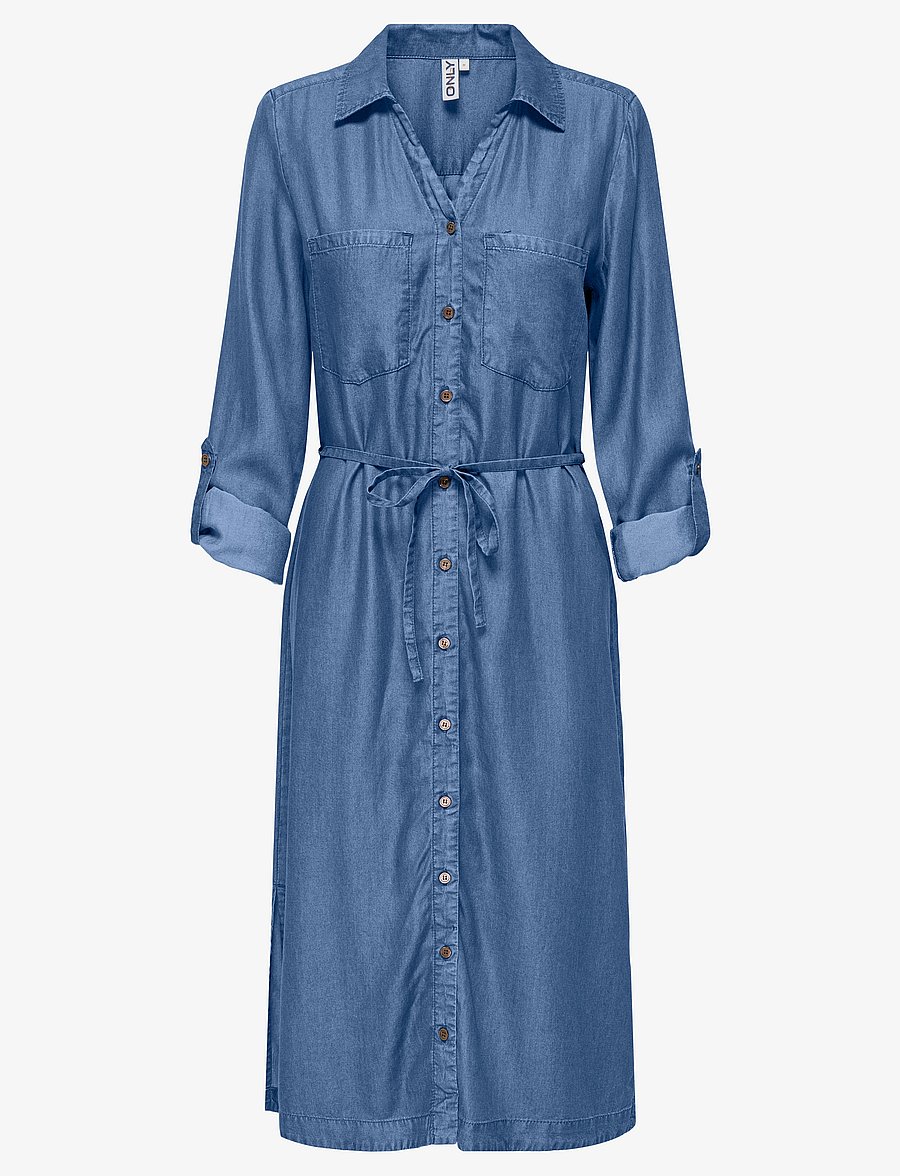 ONLY - ONLCHARIS LIFE LS BEL SHIRT DRESS CC WVN - medium blue denim - 1