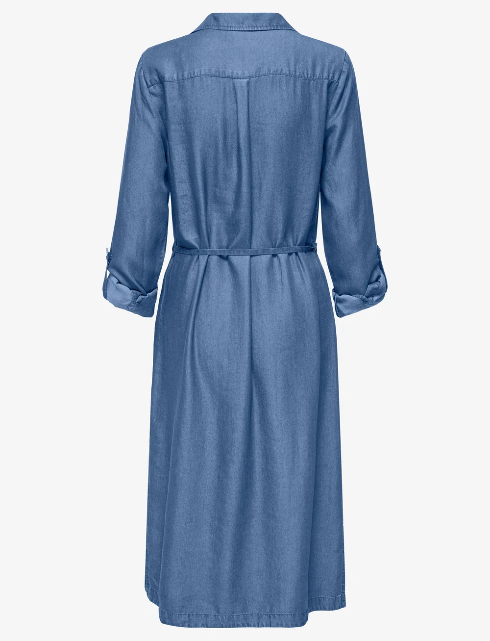 ONLY - ONLCHARIS LIFE LS BEL SHIRT DRESS CC WVN - särkkleidid - medium blue denim - 2