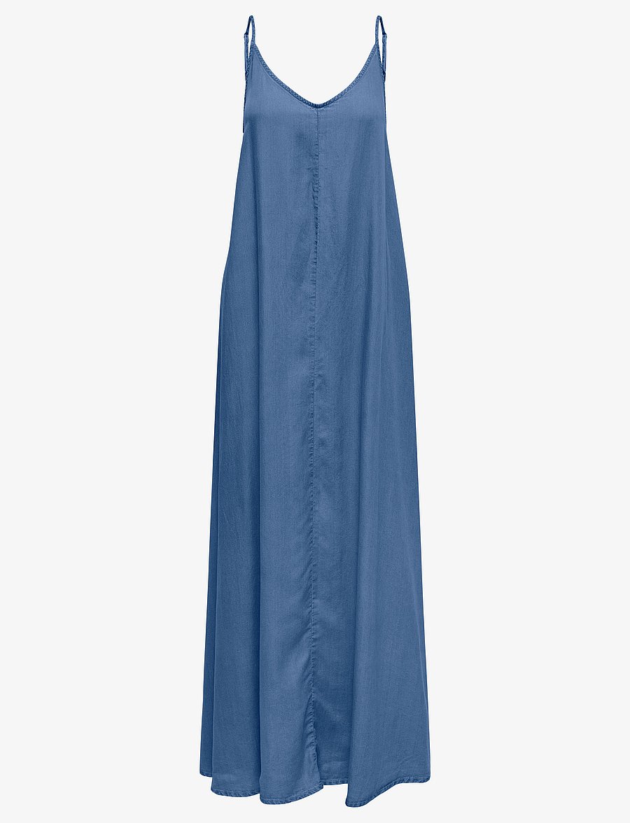 ONLY - ONLCHARIS LIFE STRAP MAXI DRESS CC WVN - slip dresses - medium blue denim - 0