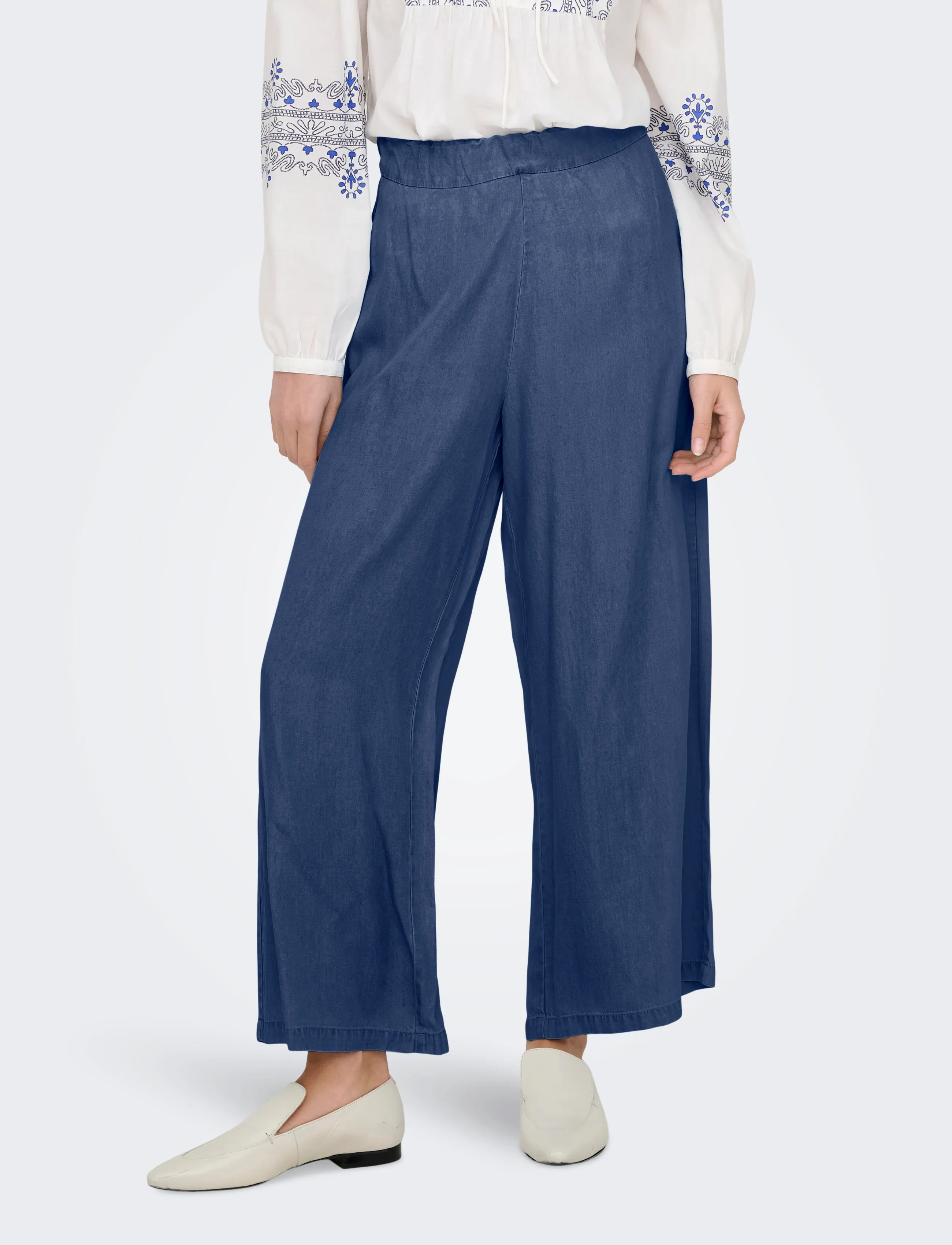 ONLY Onlcharis Life Long Culotte Pant Cc Wvn, XL, Trousers, Blau - Culottes, Frauen