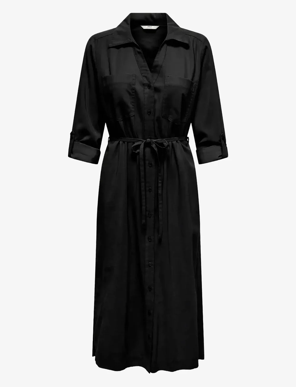 ONLY - ONLARIS LIFE LS BELT SHIRT DRESS CC WVN - skjortekjoler - black - 0