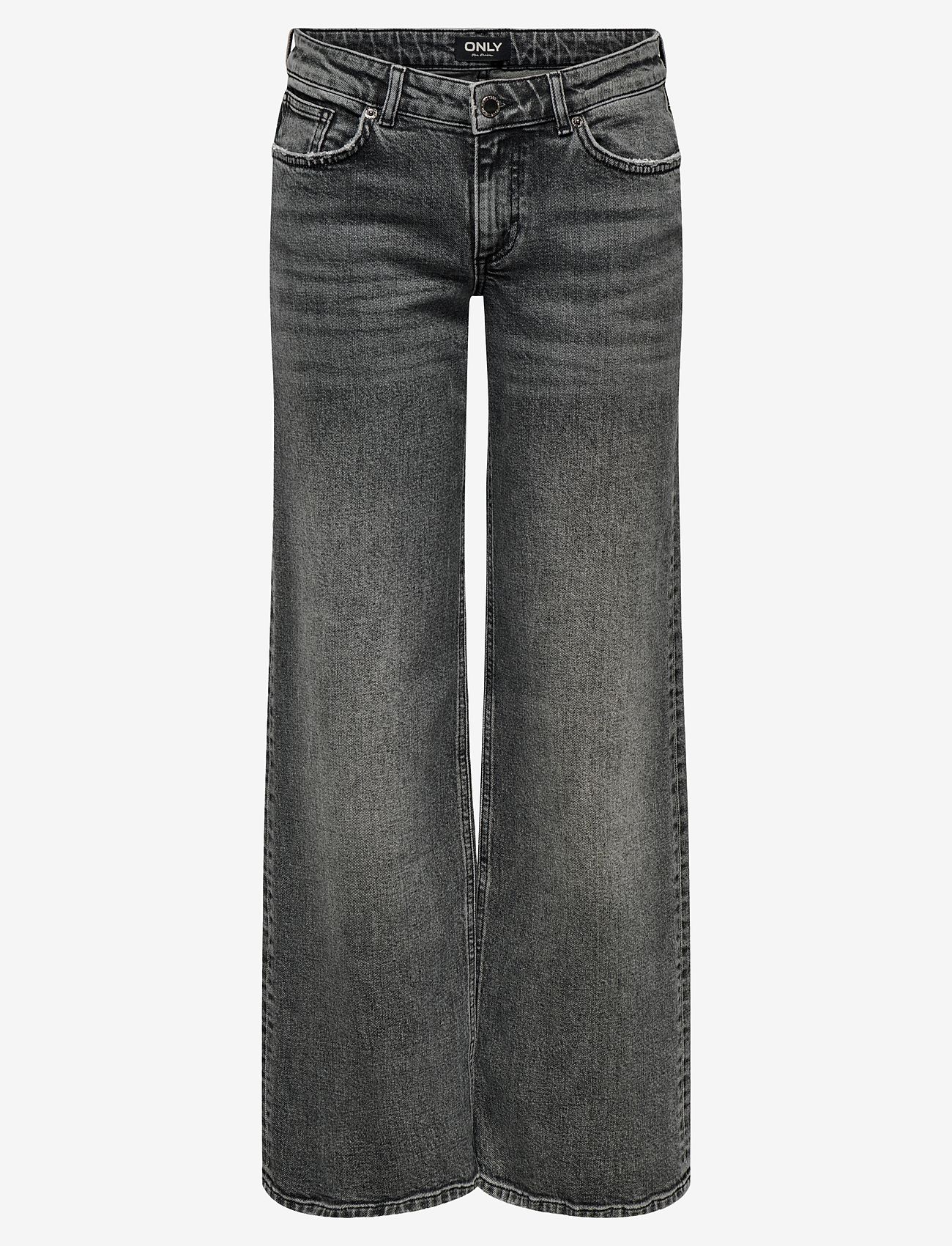 ONLY - ONLJUICY LW WIDE DNM DOT890 NOOS - hosen mit weitem bein - dark grey denim - 1