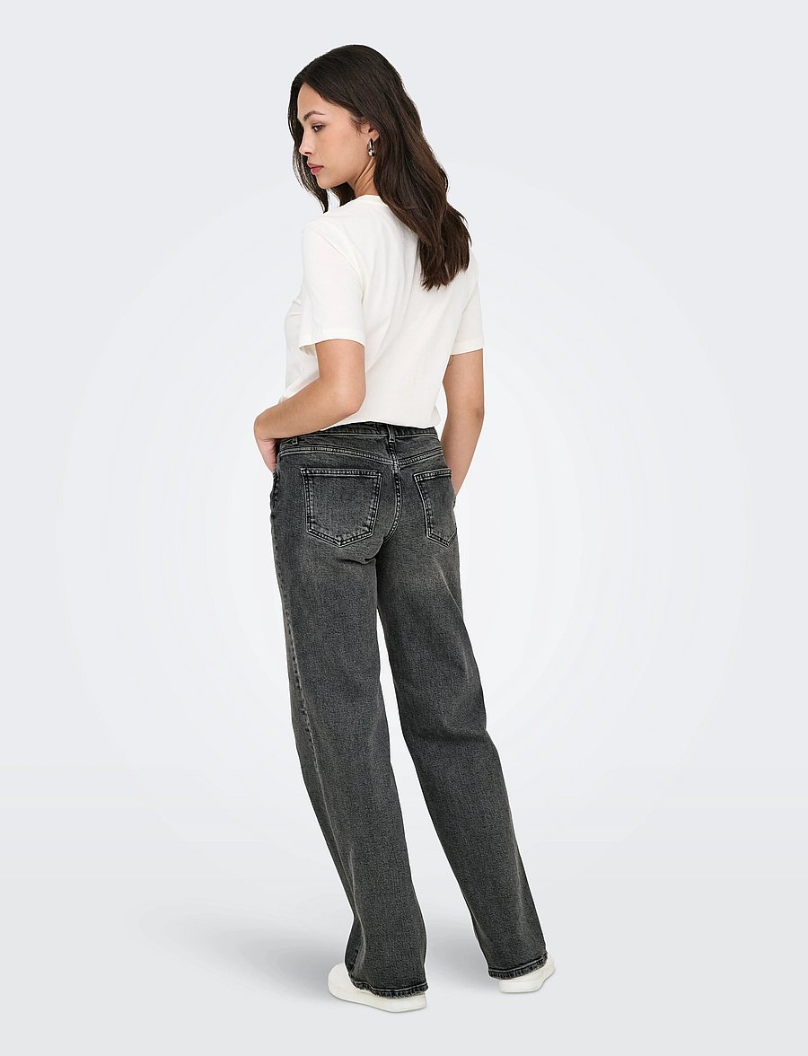 ONLY - ONLJUICY LW WIDE DNM DOT890 NOOS - dark grey denim - 3