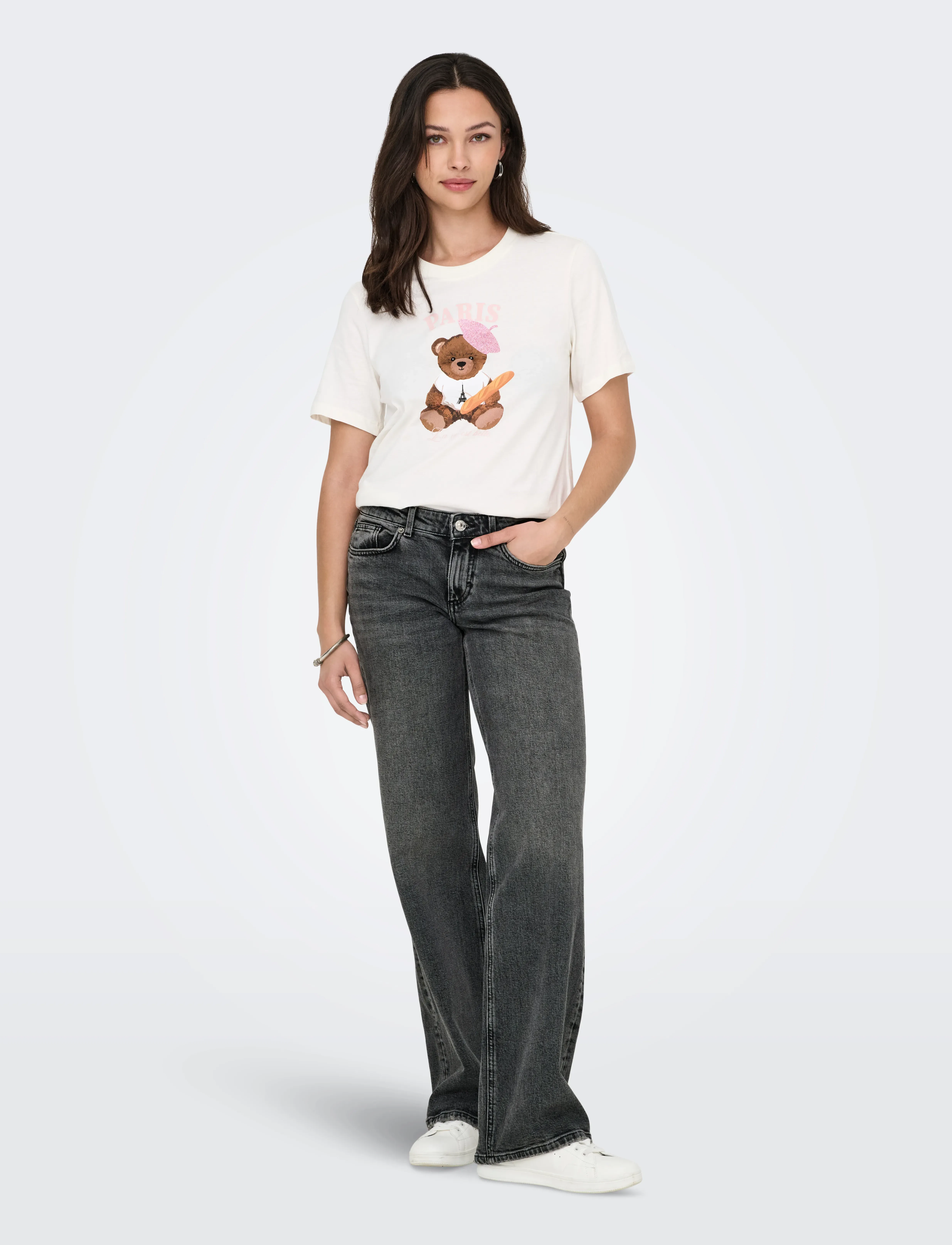 ONLY - ONLJUICY LW WIDE DNM DOT890 NOOS - dark grey denim - 4
