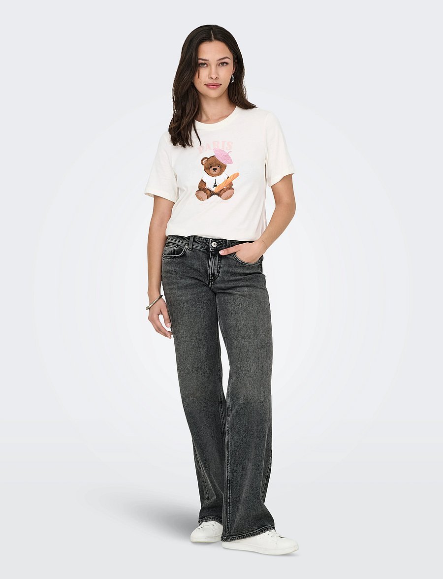 ONLY - ONLJUICY LW WIDE DNM DOT890 NOOS - dark grey denim - 4