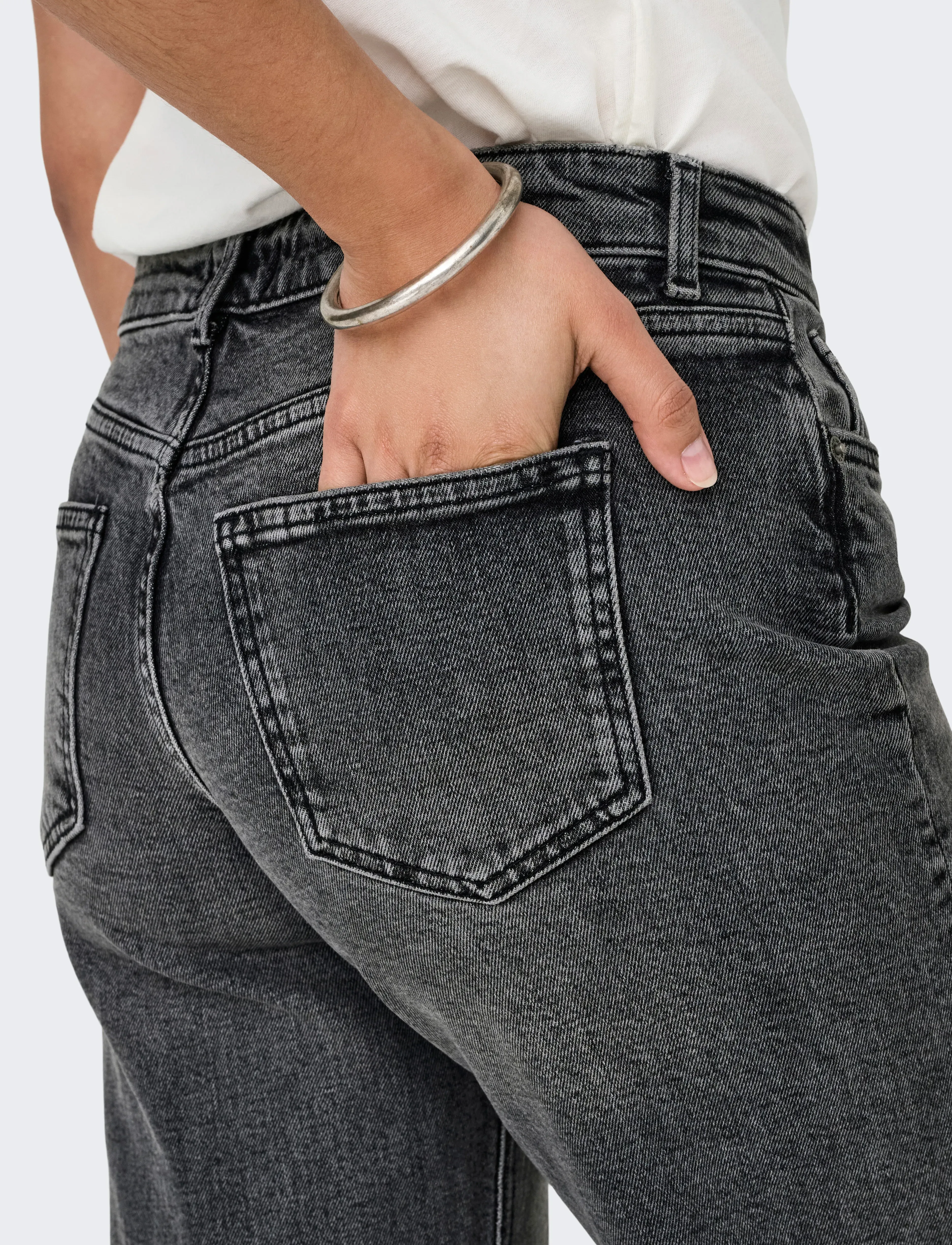 ONLY - ONLJUICY LW WIDE DNM DOT890 NOOS - dark grey denim - 5