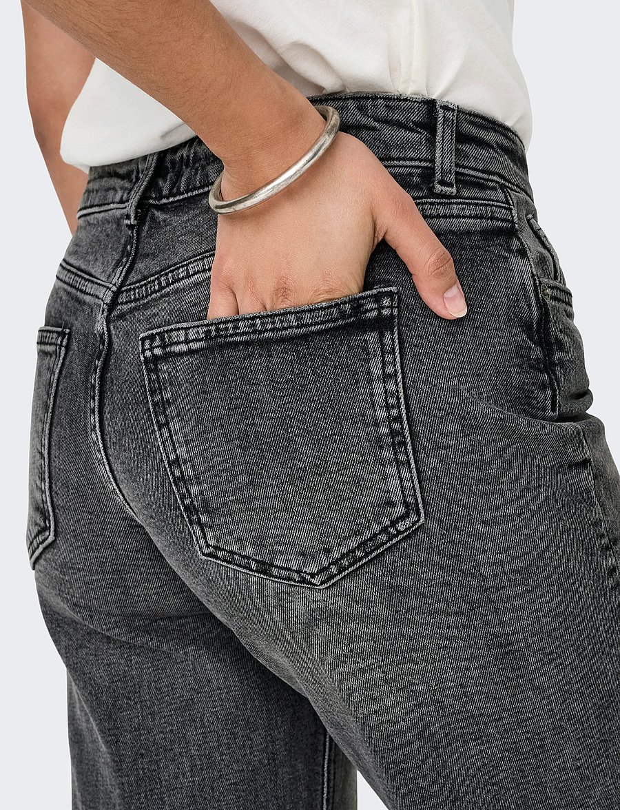 ONLY - ONLJUICY LW WIDE DNM DOT890 NOOS - dark grey denim - 5