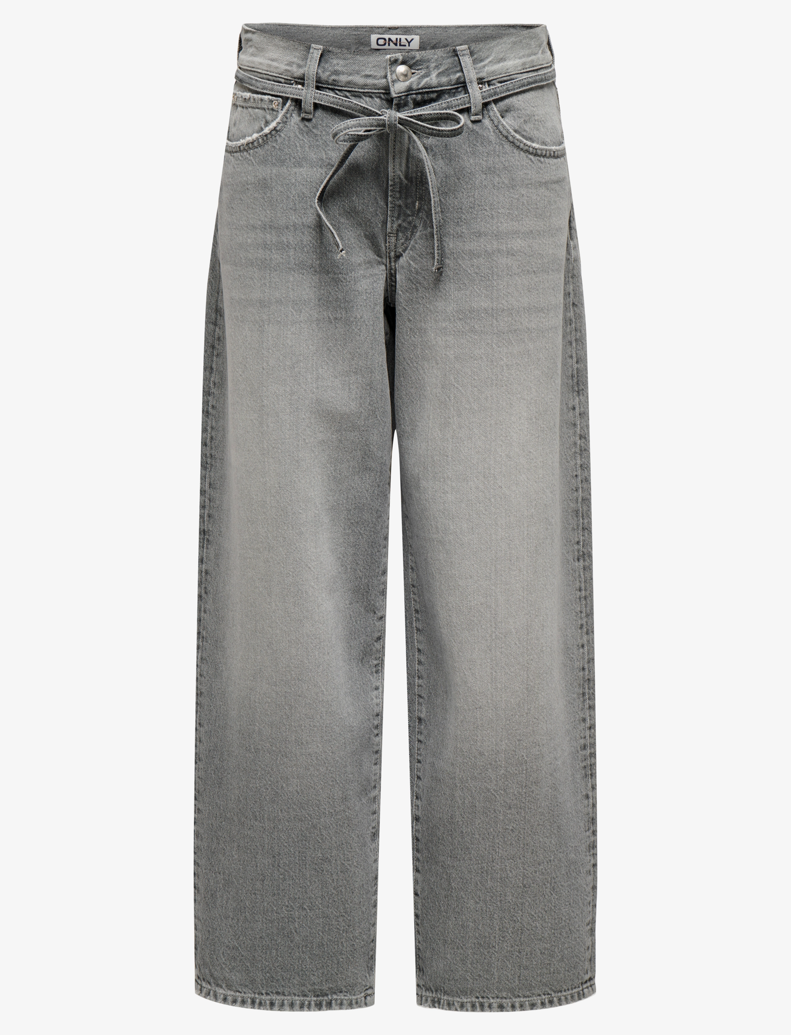 ONLY ONLGIANNA MW STRAIGHT DOT757 DNM NOOS - Jeans - MEDIUM GREY DENIM / grey