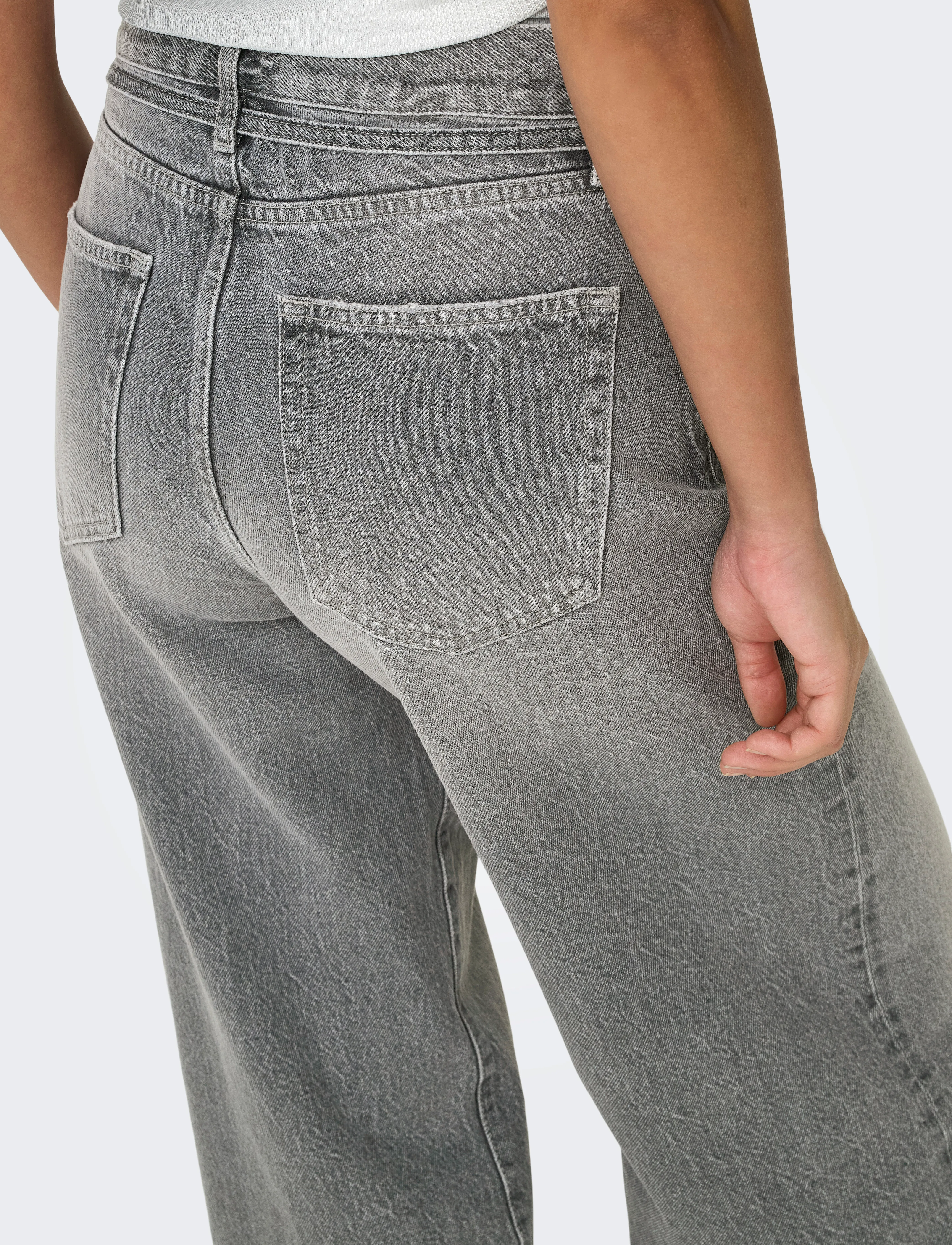 ONLY - ONLGIANNA MW STRAIGHT DOT757 DNM NOOS - platūs džinsai - medium grey denim - 4