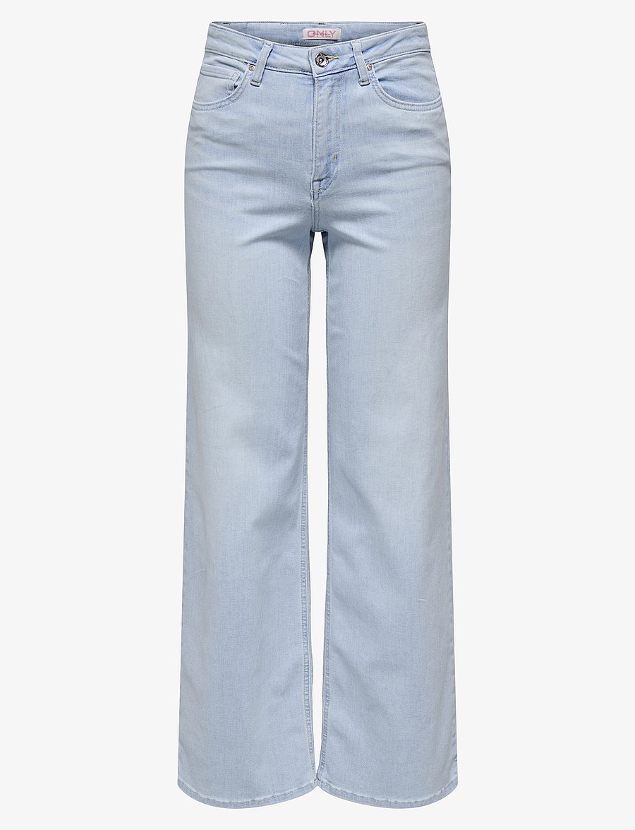 ONLY - ONLMADISON BLUSH HW WIDE DNM CRO495 NOOS - pantalons larges - light blue bleached denim - 1