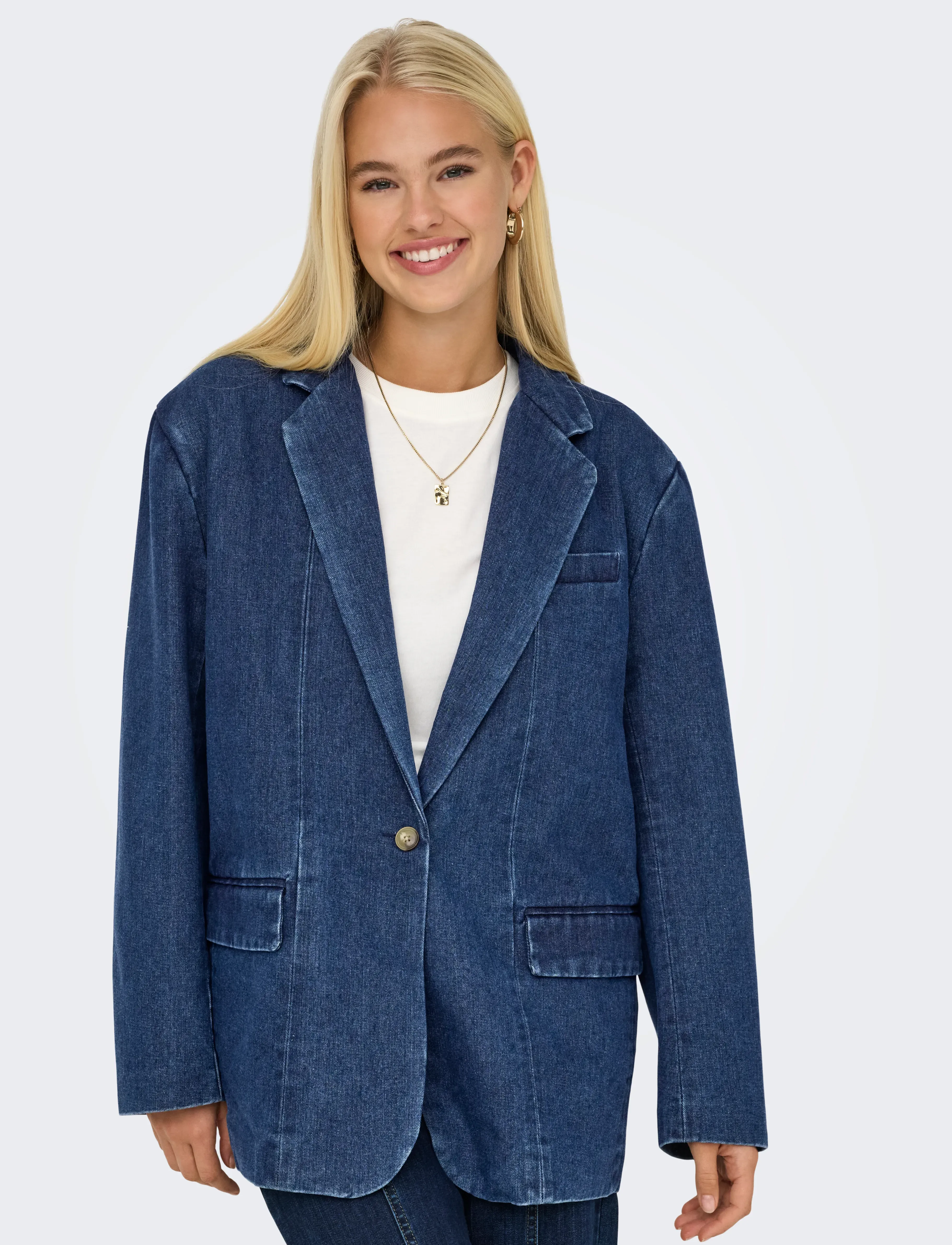 ONLY - ONLCORY LS DNM BLAZER GUA - medium blue denim - 4