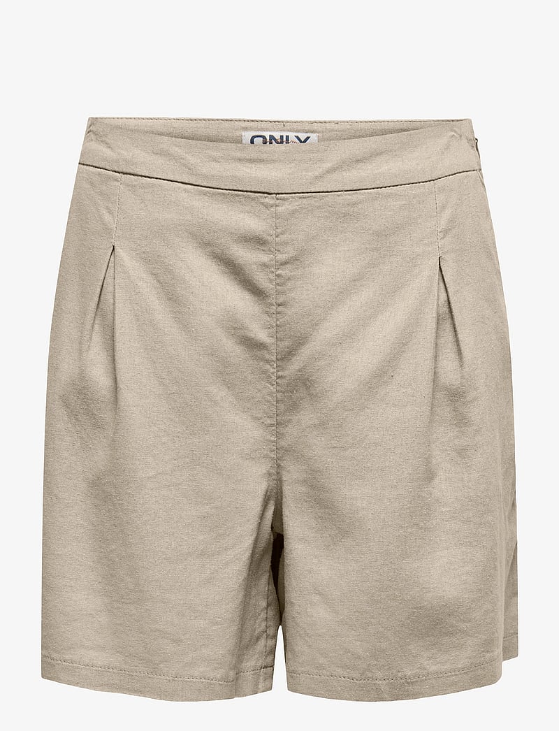 ONLY - ONLCARO HW LINEN BL PLEAT SHORTS CC PNT - leinen-shorts - oxford tan - 0