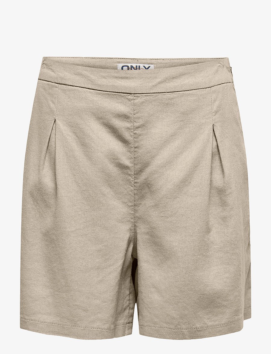 ONLY - ONLCARO HW LINEN BL PLEAT SHORTS CC PNT - shorts en lin - oxford tan - 0