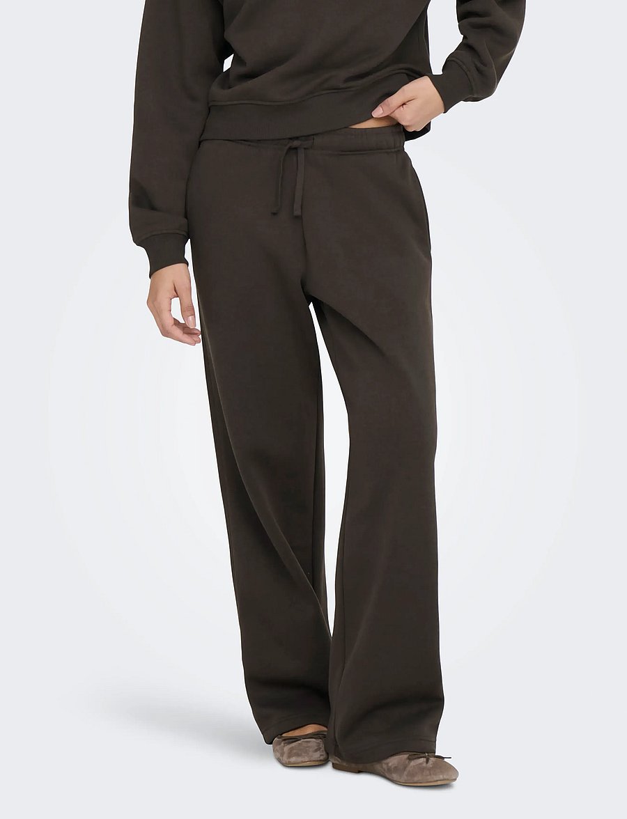 ONLY - ONLBEST STRAIGHT PANT SWT - hosen mit weitem bein - chocolate torte - 0