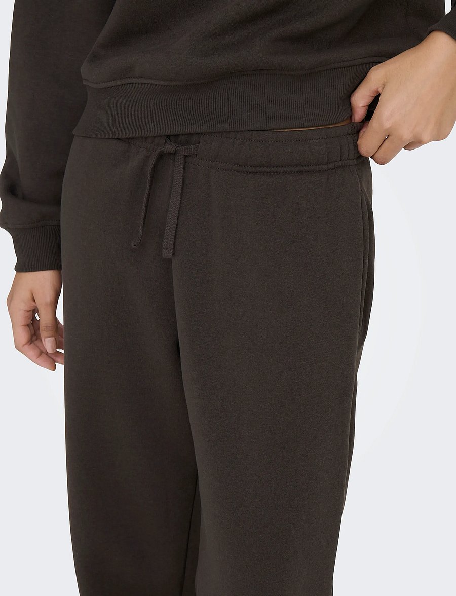 ONLY - ONLBEST STRAIGHT PANT SWT - hosen mit weitem bein - chocolate torte - 5