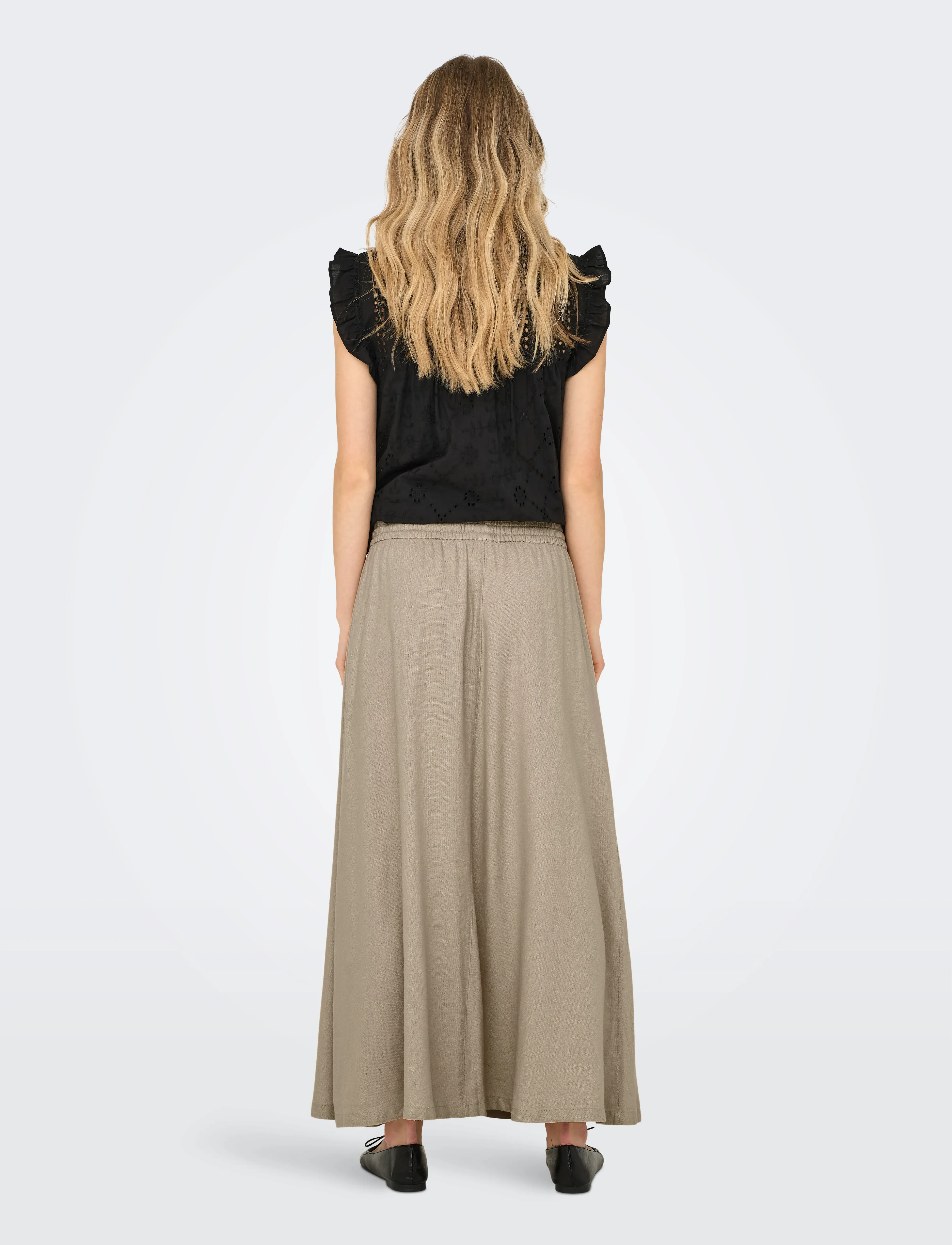 ONLY - ONLCARO HW LINEN BL LONG SKIRT CC PNT - maxi nederdele - oxford tan - 3