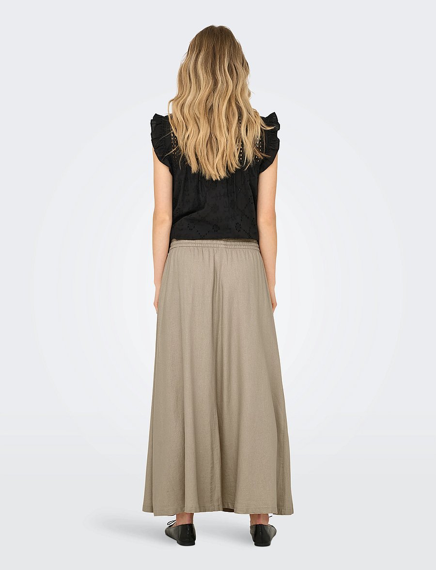 ONLY - ONLCARO HW LINEN BL LONG SKIRT CC PNT - maxi nederdele - oxford tan - 3