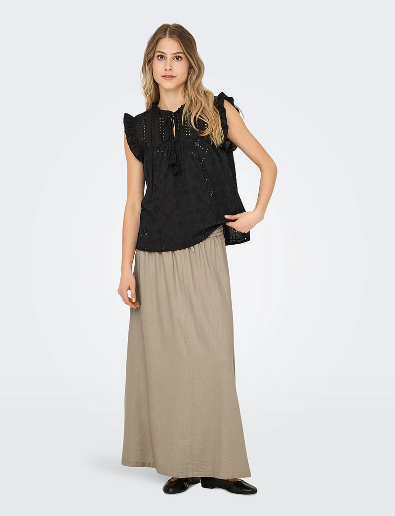ONLY - ONLCARO HW LINEN BL LONG SKIRT CC PNT - maxi röcke - oxford tan - 5