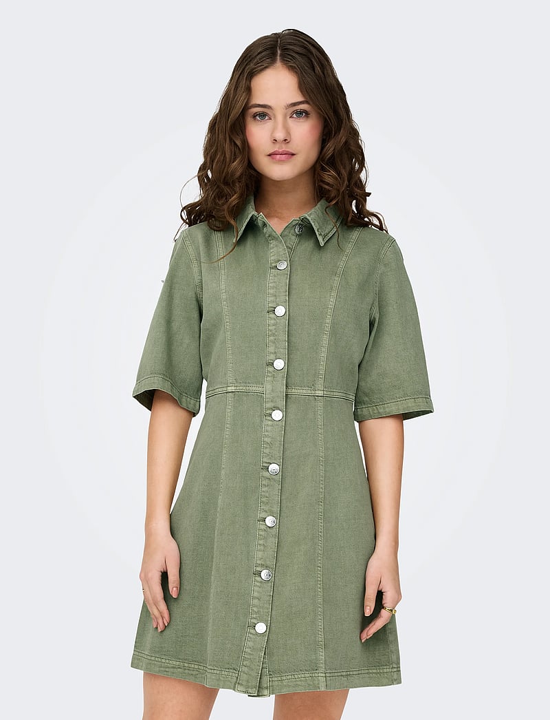 ONLY - ONLSILLA 2/4 SHORT BUTTON DRESS CC PNT - hemdkleider - mermaid - 0