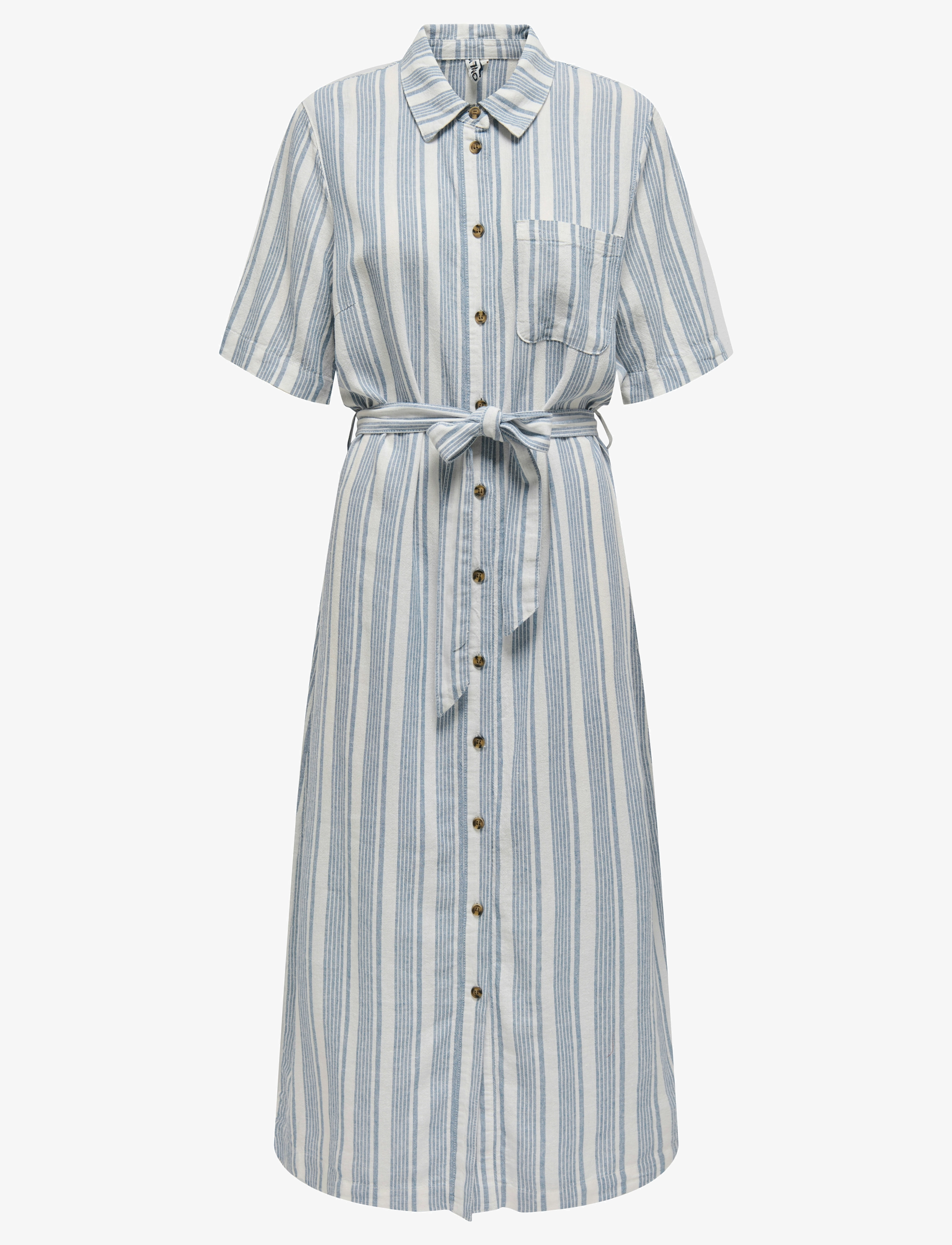 ONLY - ONLCARO S/S LINEN BL BELT DRESS CC PNT - coronet blue - 1