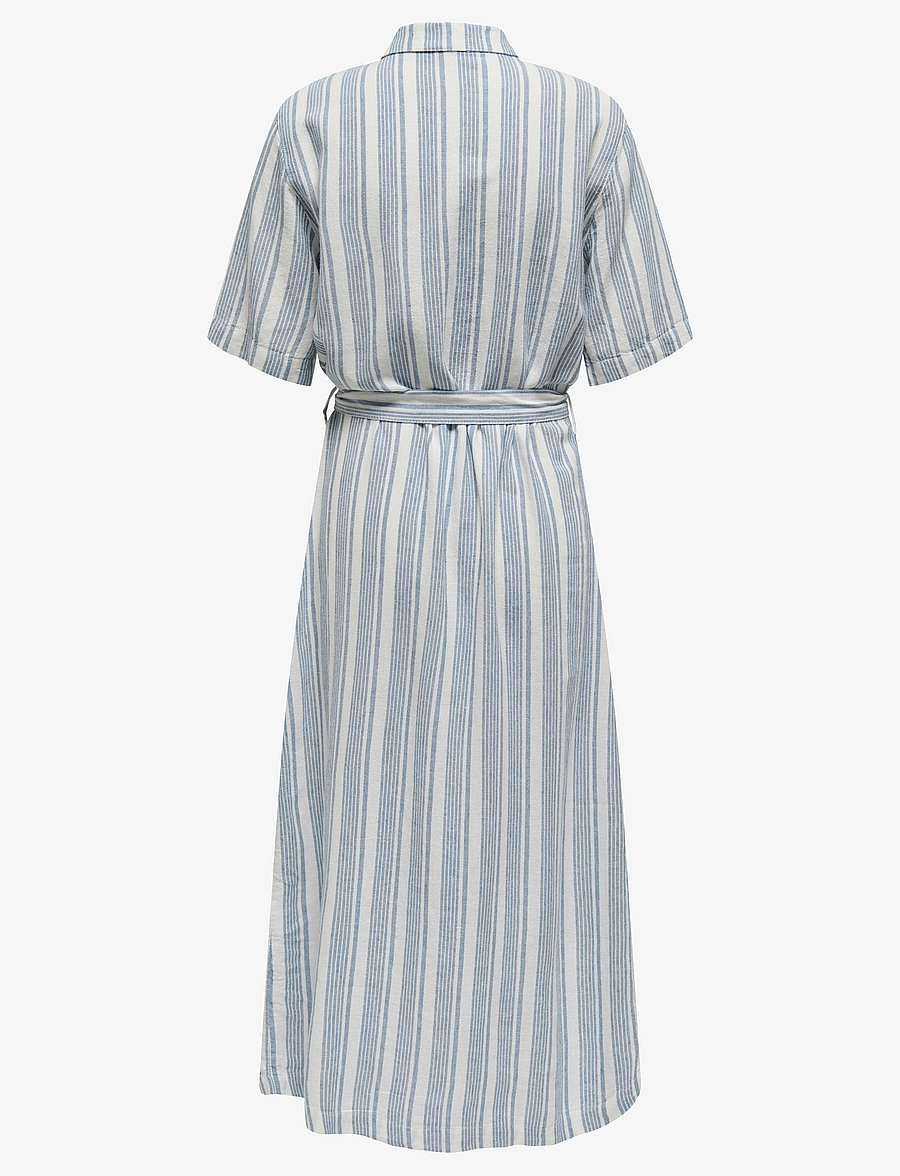 ONLY - ONLCARO S/S LINEN BL BELT DRESS CC PNT - coronet blue - 2
