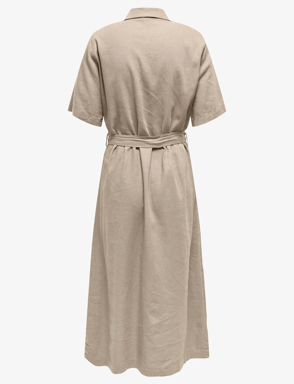ONLY - ONLCARO S/S LINEN BL BELT DRESS CC PNT - skjortklänningar - oxford tan - 2