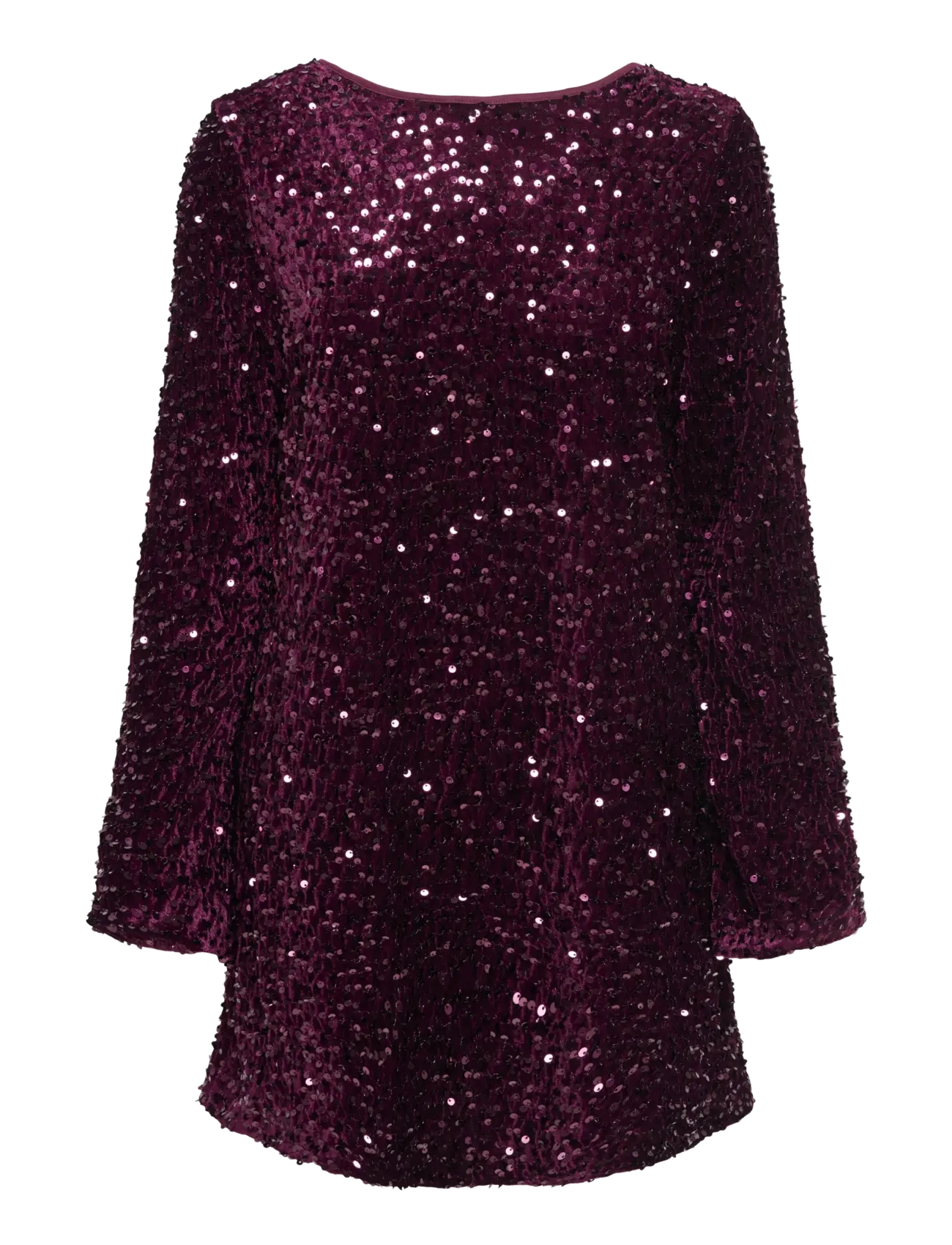 ONLY ONLANIKA SEQUINS LS BOW DRESS WVN CS - Tøj - WINETASTING / burgundy