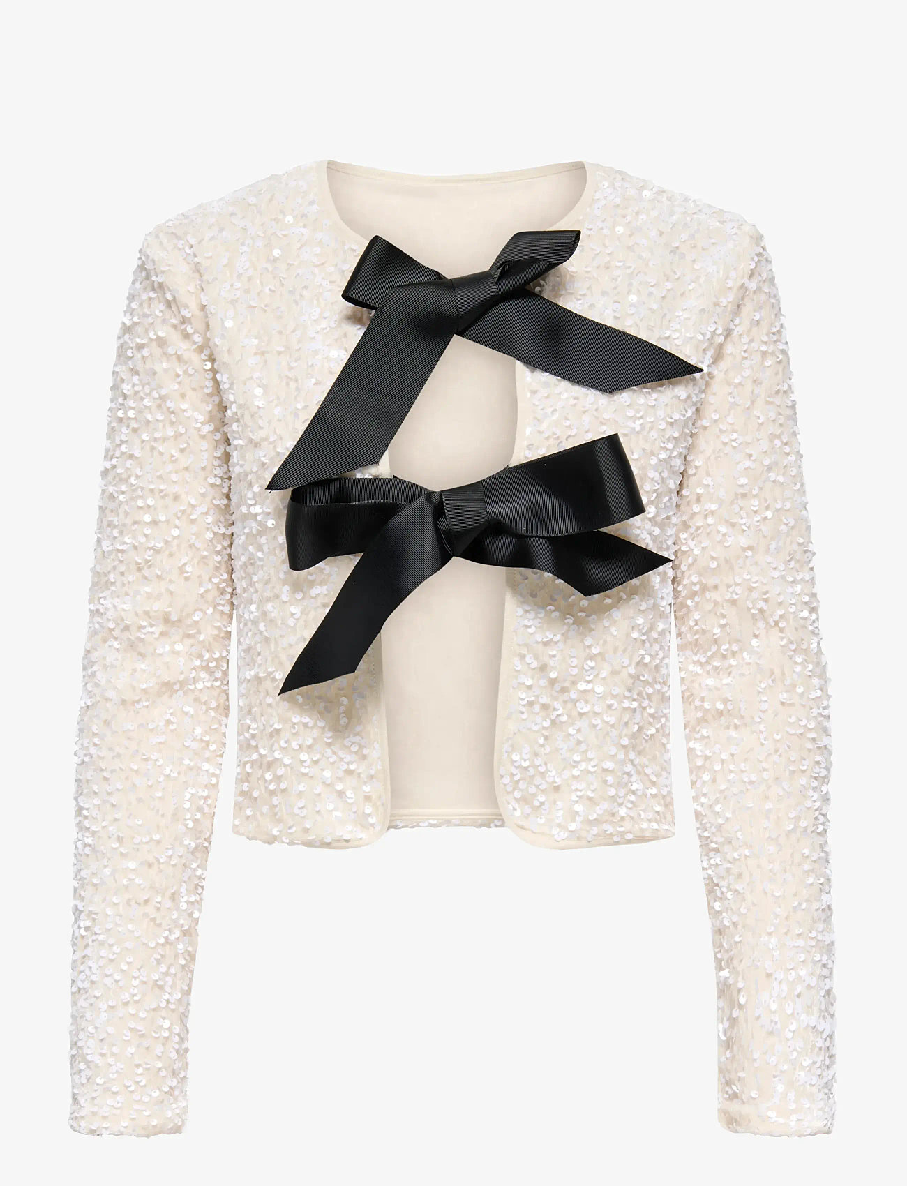 ONLY - ONLANIKA SEQUINS LS BOW TOP WVN CS - autumn clothing - whitecap gray - 0