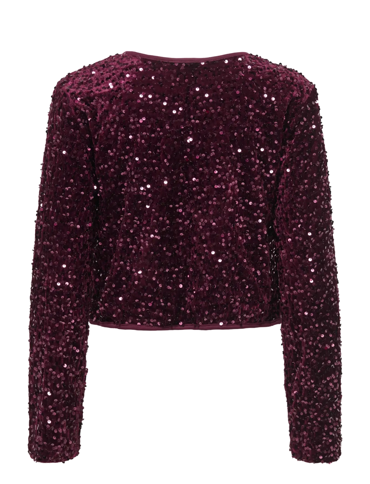 ONLY - ONLANIKA SEQUINS LS BOW TOP WVN CS - cardigans - winetasting - 2