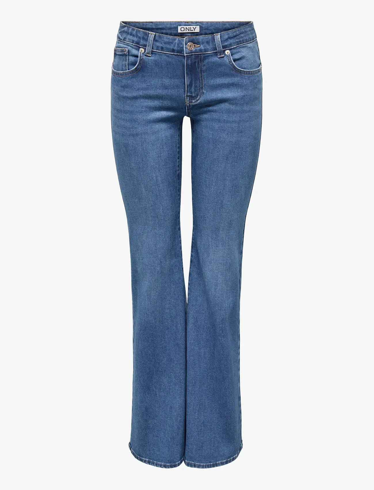 ONLY - ONLTIGER LW WIDE MB FLARED DNM PIM - utsvängda jeans - medium blue denim - 1