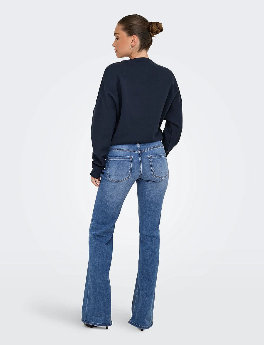 ONLY - ONLTIGER LW WIDE MB FLARED DNM PIM - medium blue denim - 3
