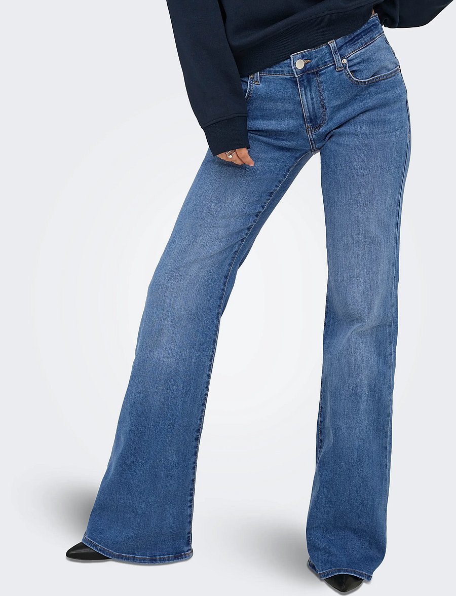 ONLY - ONLTIGER LW WIDE MB FLARED DNM PIM - medium blue denim - 4