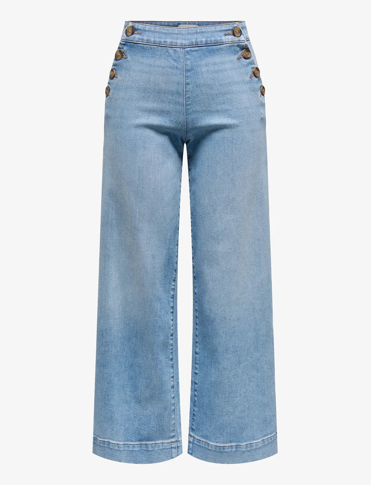 ONLY - ONLMADISON HW BUTTON WIDE CRP DNM GEN223 - wide leg jeans - light blue denim - 1