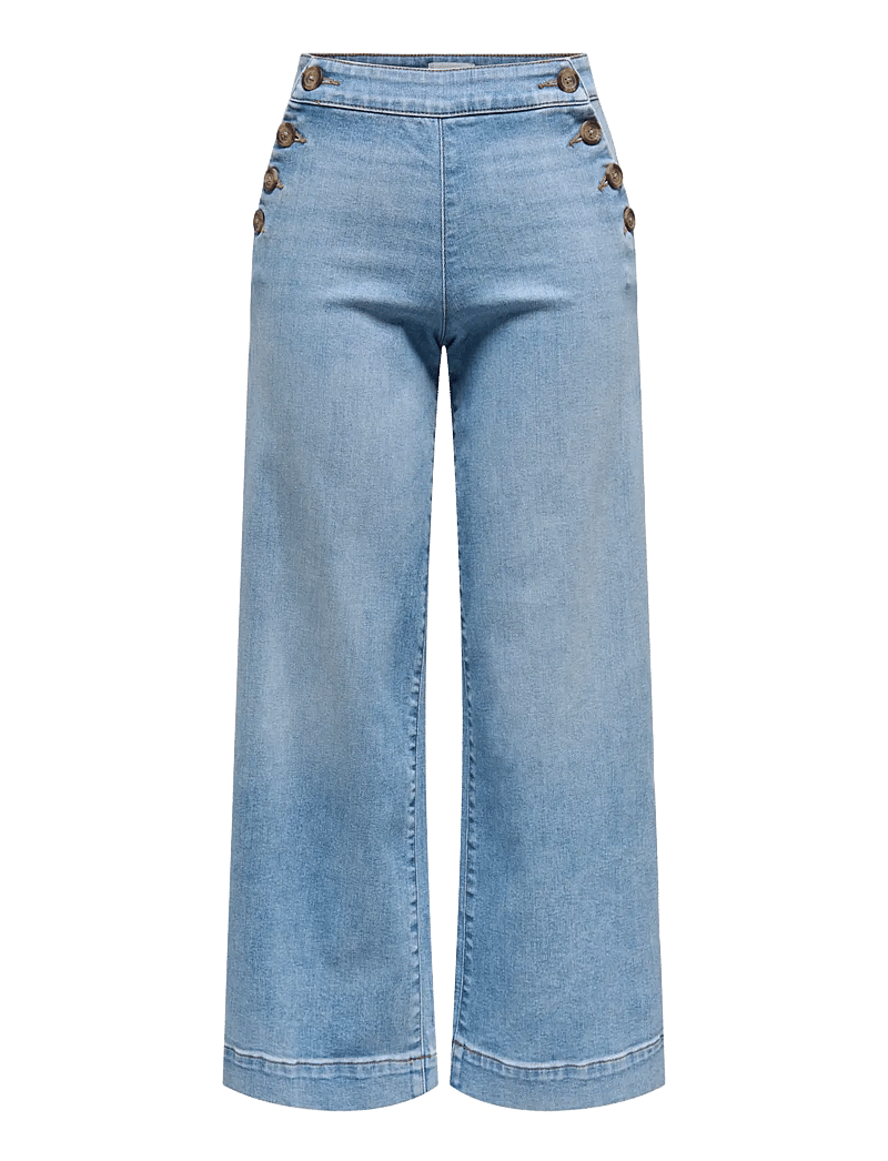 ONLY - ONLMADISON HW BUTTON WIDE CRP DNM GEN223 - wide leg jeans - light blue denim - 1