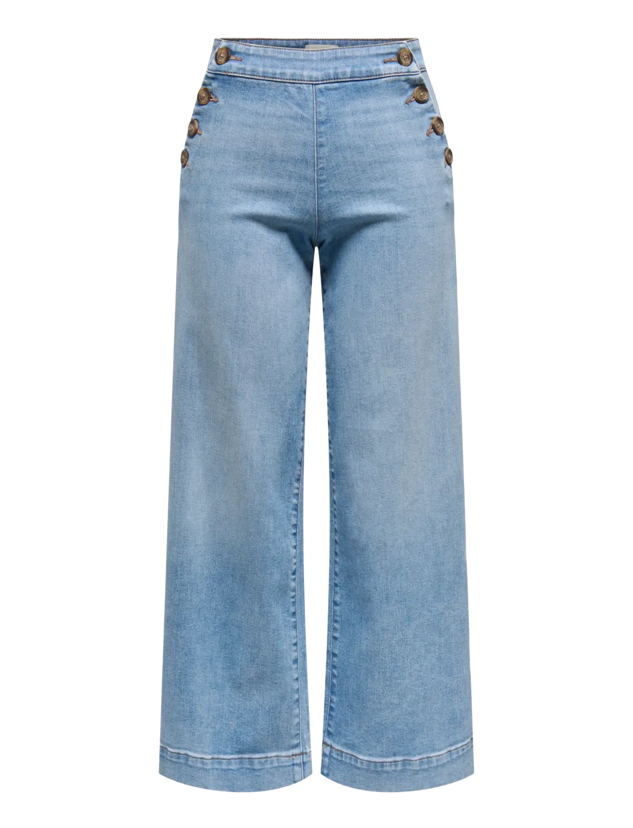 ONLY ONLMADISON HW BUTTON WIDE CRP DNM GEN223 - Denim-tyylit - LIGHT BLUE DENIM / blue