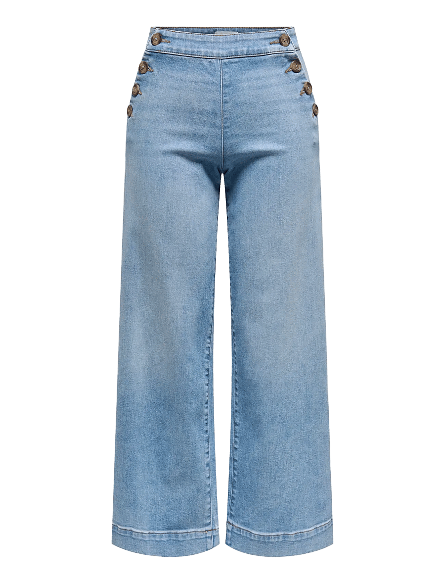 ONLY - ONLMADISON HW BUTTON WIDE CRP DNM GEN223 - brede jeans - light blue denim - 1