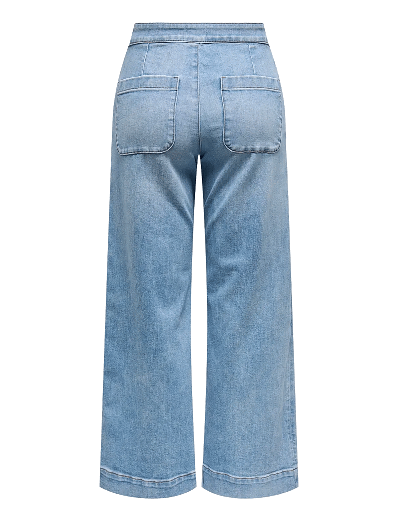 ONLY - ONLMADISON HW BUTTON WIDE CRP DNM GEN223 - wide leg jeans - light blue denim - 2