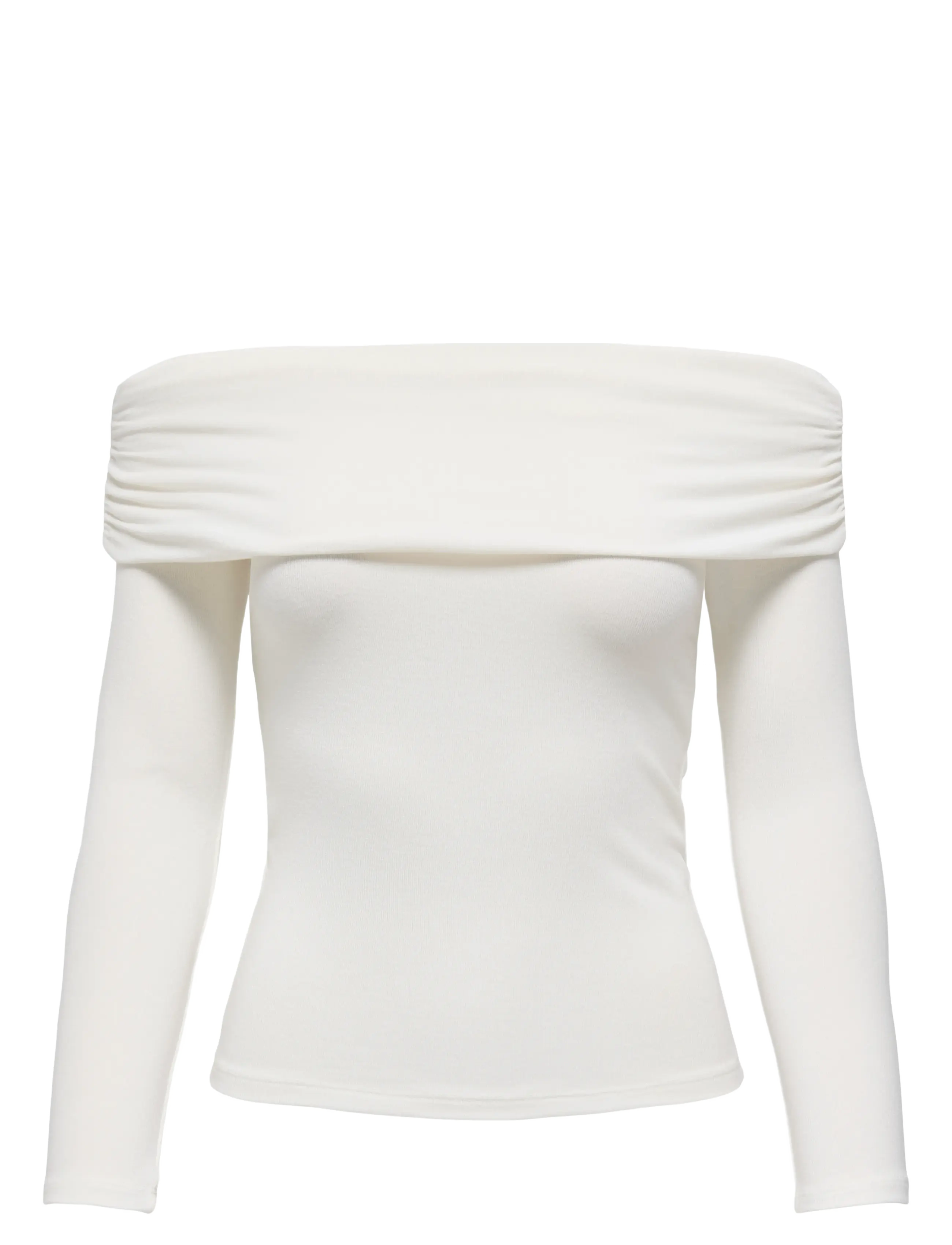 ONLY ONLGLAMOUR L/S OFF SHOULDER TOP CC JRS - Tøj - CLOUD DANCER / white