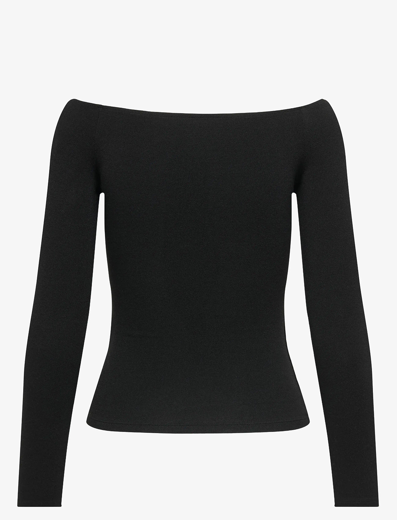 ONLY - ONLGLAMOUR L/S BOAT NECK TOP BOX CC JRS - hauts à manches longues - black - 2
